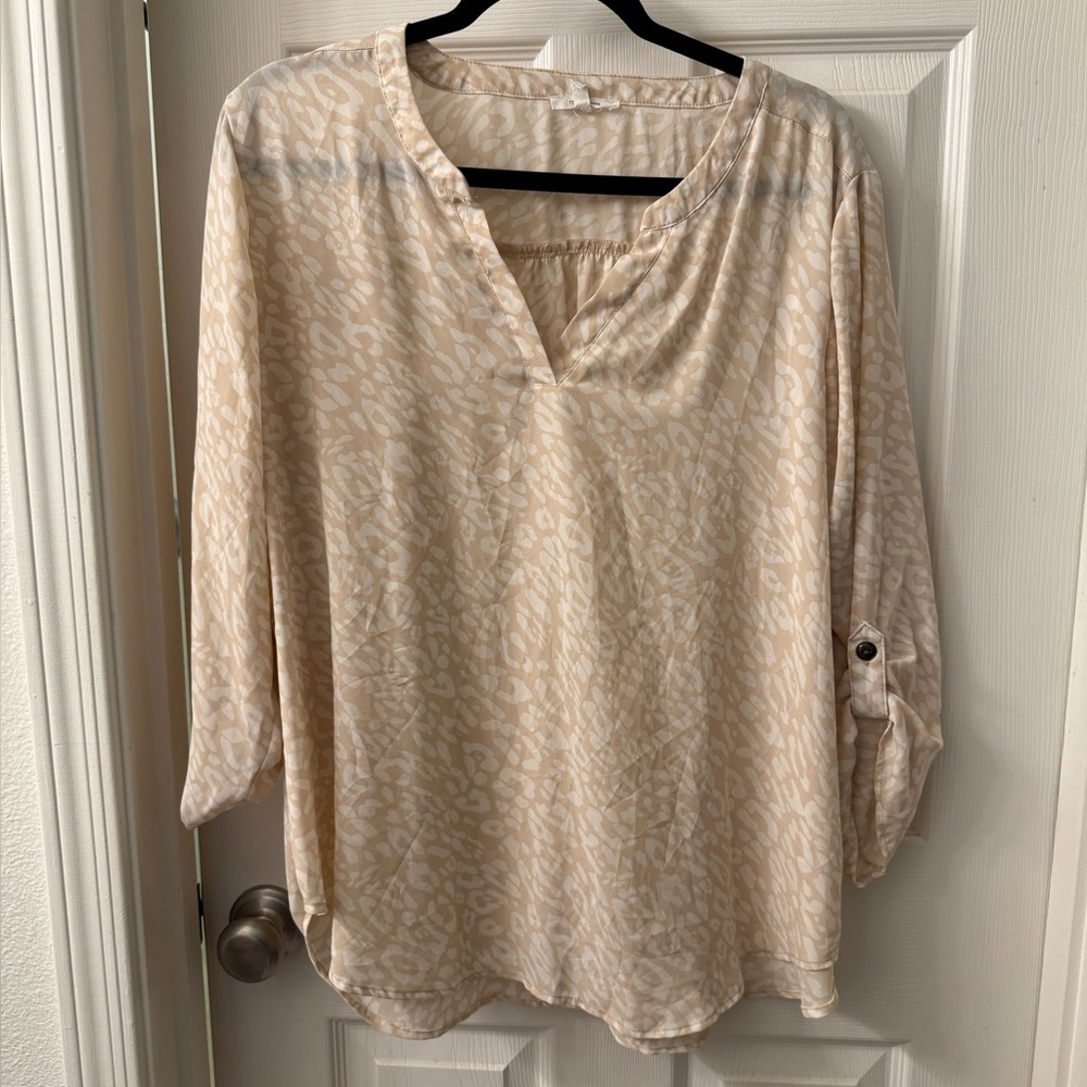 Maurices Cream Patterned Top XXL